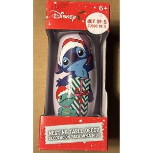 NEW, DISNEY STITCH SET OF 5 NESTING DOLL TABLE DECOR